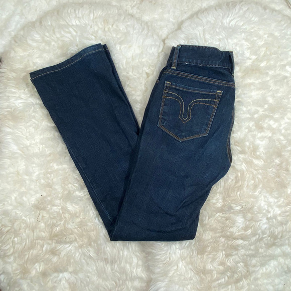 Ann Taylor LOFT Woman's Curvy Boot Dark Wash Jeans Sz 0 - Picture 1 of 7